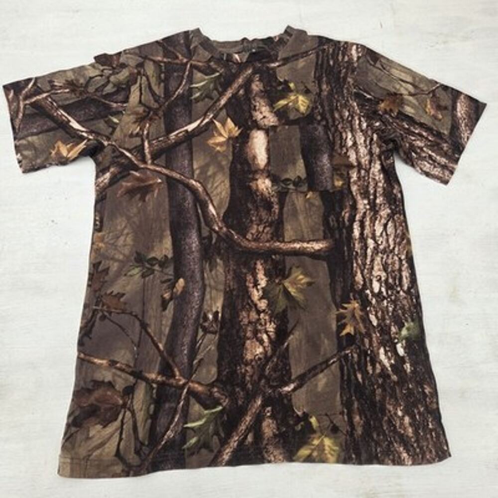 Master Sportsman T-Shirt Mens Size L Camo Short Sleeve Pocket Rugged Outdoor Tee